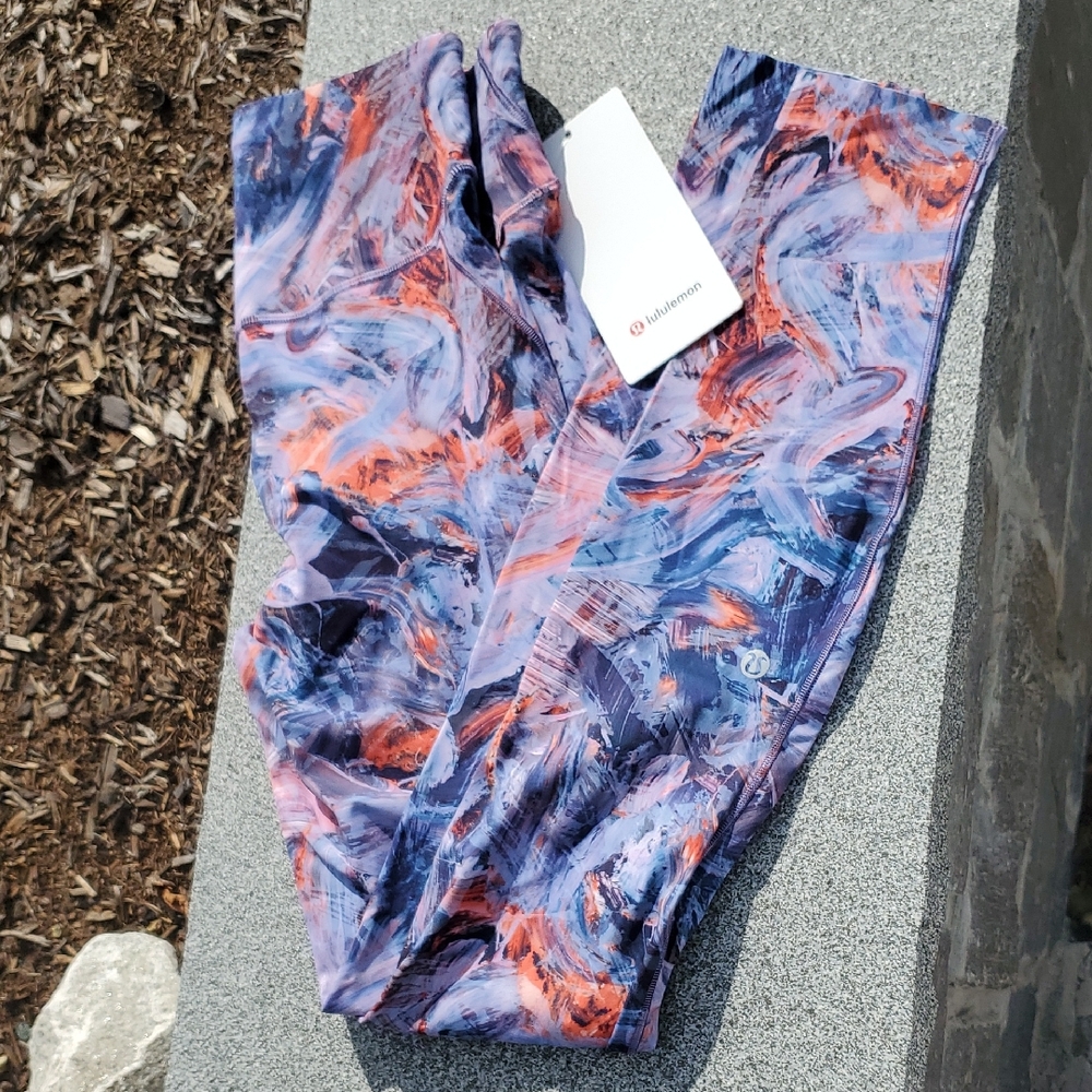 NWT Lululemon Base Pace HR Tights 28" Brushed Atmospheric Purple Multi Size 6